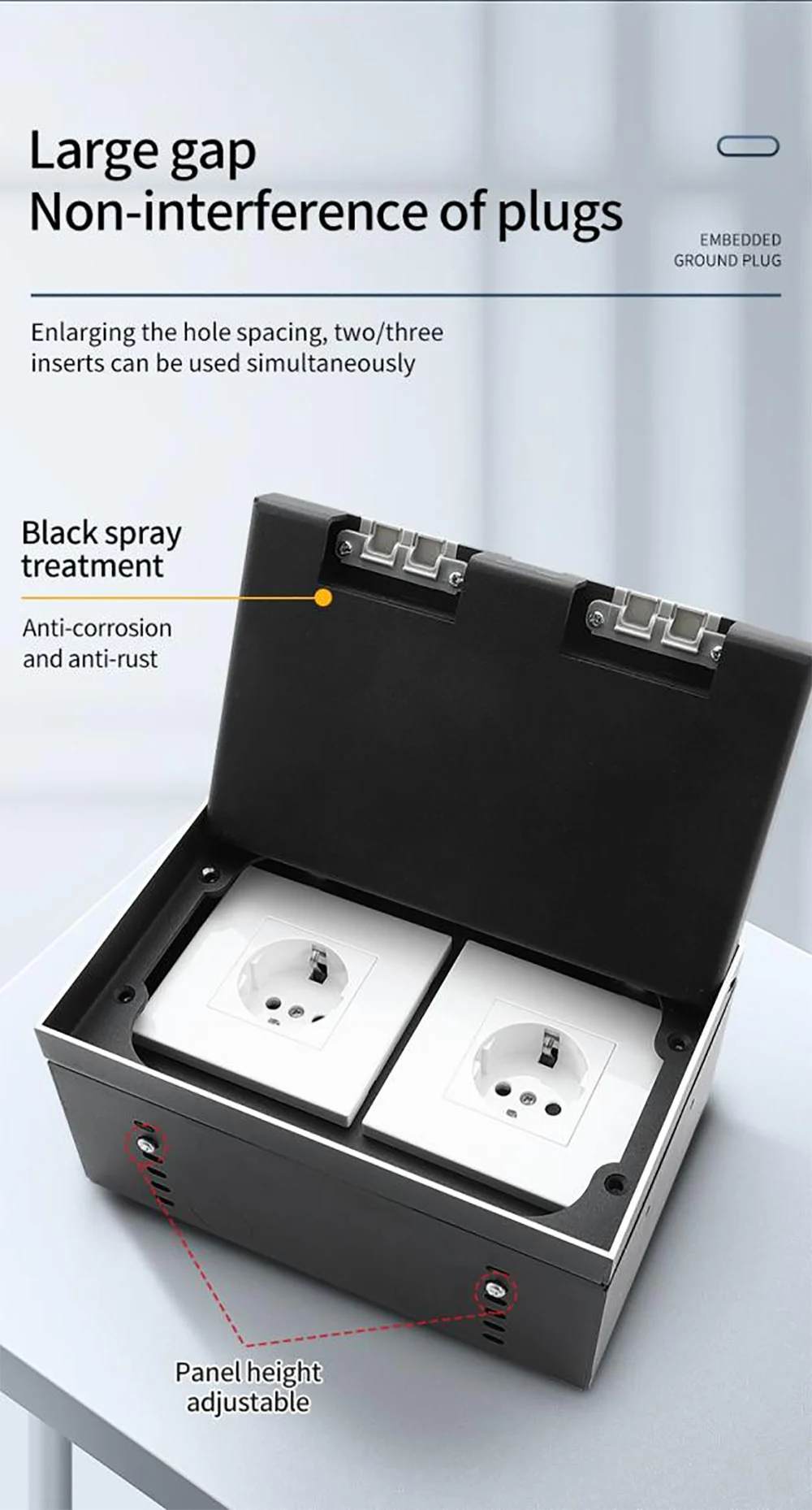 200 recessed floor socket Adjustable bottom box